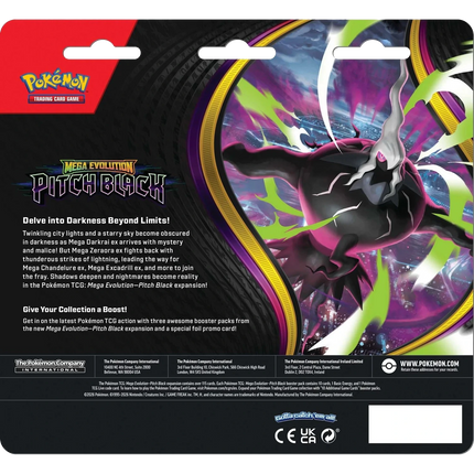 Pokemon TCG - Mega Evolution - Pitch Black (ME5) - 3-Pack Blister (Angielski)